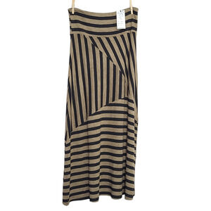 Zashi Maxi Skirt Striped Brown Black Size Small Boho Y2K